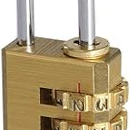 Volo 3 Digit Brass Re-Settable Combination Padlock/Password Lock/resettable Combination Lock for Travel Bags, Travel Lock. (1pcs)-30