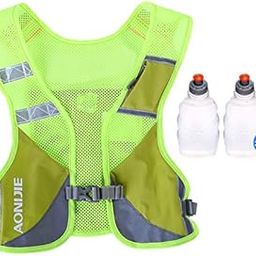 AONIJIE Reflective Running Vest Marathon Running Vest Pack Breathable for Hiking Camping Cycling Race (Yellow with 2*250ml Bottle)-image-23