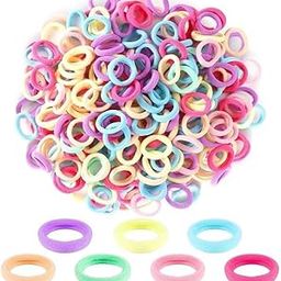Mini Hair Elastics, 100 Pack Multicolour Ponytail Holders, Small Rubber Bands for Kids and Women (MULTICOLOR SHADE-2)-image-74