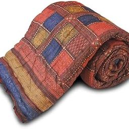 SVT Cotton Rajasthani Traditional Jaipuri Single Razai/Quilt/Blanket/Ac Comforter - Single Bed (Multi), 200 TC-image-7