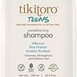 Tikitoro Teens Conditioning Shampoo 100% Vegan with Hibiscus, Rice Protein, Greater Burdock Extract, Cleanses, Strengthens & Softens Hairs, (Age: 11+) (300ml x 1)-23