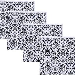 BALAJI TRADERS Soft 2 Ply Ultra Soft Designer Paper Napkins - 50 Serviettes each (Total 200 Serviettes) for Get Together, Daily Office and school use - 33 * 33cm (BLACK PRINTED) (Pack of 4)-19