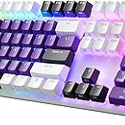 iRocks K74R Wireless RGB Illuminated Mechanical Gaming Keyboard, Hot-Swappable Switches, Floating Design, PBT 107 Keys NKRO, Detachable USB-C Cable - White Amethyst (Brown Switches)-image-30