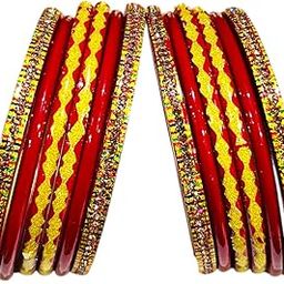 Lac Bangles Set, Multi-Design Pattern, 12 Pieces-image-73