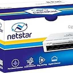 8 Port Gigabit Desktop Switch | 10/100/1000 Mbps (1G) | Plug & Play | Unmanaged Switch - No Configuration Required | 100% Made in India | NS-8G-10