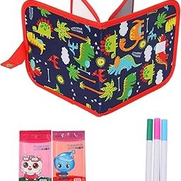 PLUSPOINT Erasable Doodle Book for Kids Toddlers Activity Toys Reusable Drawing Pads with Watercolor Pens,Travel Art Toy, Road Trip Car Game Writing Painting Set for Boys and Girls (6 Pages)-15