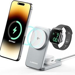 Ambrane Qi2 Magsafe Wireless 3-in-1 Charger for iPhone, Airpods & Apple Watch, Qi2 Certified Fast Charging Dock, Premium & Foldable Design, for iPhone 16/15/14/13/12 Series (AerosynQ Trio 2 Silver)-14