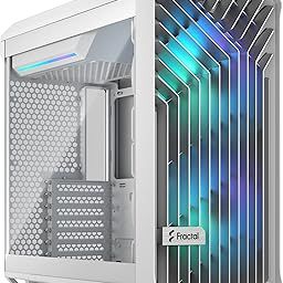 Fractal Design Torrent Compact White RGB Tempered Glass TG Clear Tint Window High-Airflow Mid Tower Computer Case/Cabinet/Chassis - FD-C-TOR1C-05-0