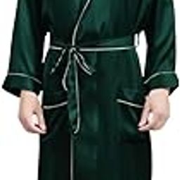 Luxury Satin Robe for Men with Piping-image-92