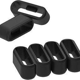 RuenTech Replacement Fastener Ring for Garmin Vivosport Band Keeper (Pack of 10) Silicone Security Loop for Garmin vÃƒ­vosport Smart Activity Tracker (Black-A)-26