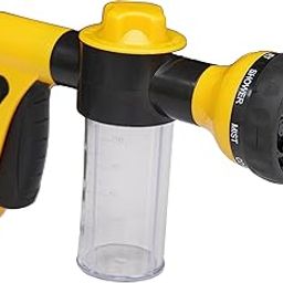 NIKAVI Foam Sprayer Garden Hose Spray Nozzle Car Wash Foam Gun 8 Way Spray Pattern with 100cc Soap Dispenser Bottle Car Washing, Plants Watering and Pets Showering (Yellow)-image-10