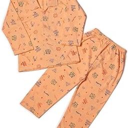 Kids Cotton- Night Suit – Full Sleeve Button-Down Pajama Set with Fun Printed Design-picture-13