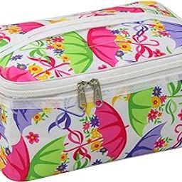 atorakushon® Fabric Women Makeup Storage Box Travel Vanity Cosmetic Toiletry Bag Wardrobe Organizer Jewellery Pouch Pack of 1 (Multicolor)-image-17