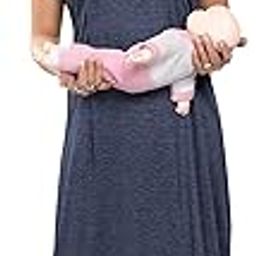 Women Soft Hosiery Cotton Maternity Gown Nursing Feeding Nighty Pre and Post Pregnancy with Concealed Zip, Lining - Full Length - Free Size-picture-13