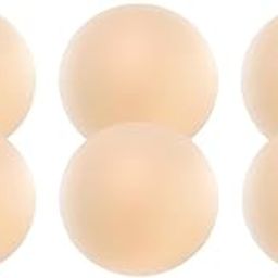 Women's Reusable Adhesive Stick-on Bra Pad Petals Nipple Cover/Stickers/Pasties with Box -3 Pairs Beige-image-56