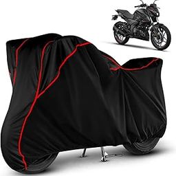 VOICO Water Resistant Bike Cover Dustproof UV Protection Bike Body Cover for Bajaj Pulsar N250 All-Weather Protection with Red Piping - Black-image-21