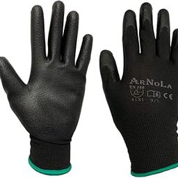 ARNOLA 12 Pairs ESD Gloves 13G Polyurethane Coated Anti Static Gloves, Safety Work Gloves, Perfect For Electronic Assembly And Light Duty Work (Large, Black)-image-25