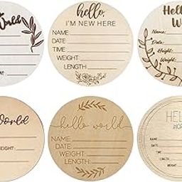 Enakshi (LABEL) Creations 18Pcs Monthly Milestone Wood Discs for Photography Props Baby Shower Gifts-image-36