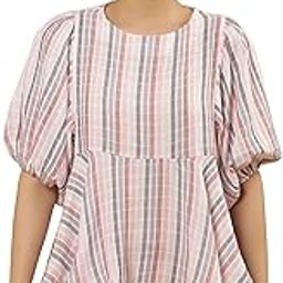 Multicolour Striped Print Cotton Straight Top-picture-29