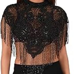 Women's Net New Hand Bead Embroidery Designer Short Cape Regular Poncho-image-26
