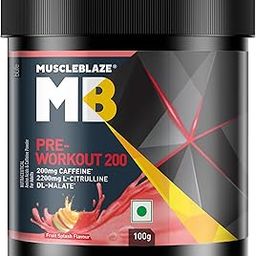 MuscleBlaze Pre Workout 200 (Fruit Splash, 16 servings, 100g) | 200mg Caffeine, 2200mg Citrulline-20