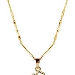 Gold Plated Chain With Cute Flower Shape Soliter Diamond Pendant For Women-image-32