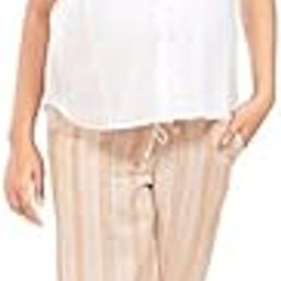 Women's Maternity Rayon Striped Pallazzo Pant |4 X 4 Viscose Lycra for Belly Support | Pockets | Casual | Work | Lightweight & Breathable | Pregnancy Bottom Wear-picture-8