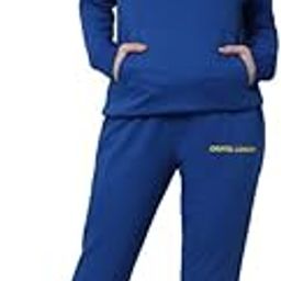 Women's Basic Solid Cotton Fleece Hoody Royal Tracksuit-image-8