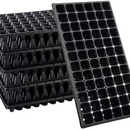 10-Pack Seed Starter Kit，50 Cell Seedling Trays Gardening Germination Plastic Plant Growing Trays Nursery Pots Mini Propagator Plant Grow Kit Plug Tray Starting Trays for Seedling Germination-image-73