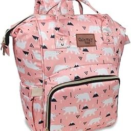 Chinmay Kids Diaper Bag Nursing Maternity Backpack, Waterproof Multifunctional Travel Bag Large Size (20 x 18 x 40 cms)(Blue) (Peach Bear)-image-85