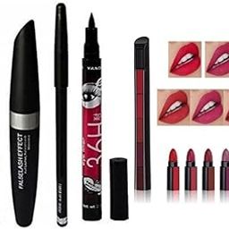 Lazubix 5in1 Lipstick, 36H Eyeliner, Kajal, 3in1 Eyeliner,Mascara & Eyebrow Pencil Combo-20