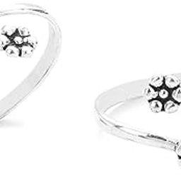 925 Oxidized Silver Glossy Finished Toe Ring for Girls & Women - 3 Grams-image-91