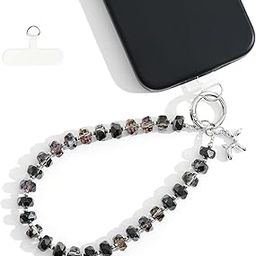 KHOLAD Crystal Phone Wrist Strap Phone Charm Chain Keychain Beaded Cellphone Lanyard with Tether Tab Hands-Free Wristlet Bracelet Wrist Grip Strap for Women-image-18