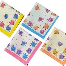 Cotton Floral Handkerchief For Women & Girls (Multicolour) – Soft, Breathable Stylish Hankies/Rumal for Girls & Kids Daily Use Pack of 4 & 12-picture-46