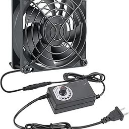Qirssyn 80mm x 25mm Computer Fan with AC Plug, AC 110V to 220V Vriable Speed Fan for Receiver Amplifier DVR Playstation Component Cooling-image-6
