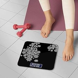 Aadhya Store flower designed digital bathroom weighing scale machine for human body weight measurement for bodyweight (black)-31