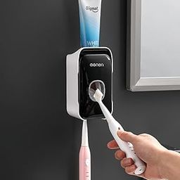 Evona Wall Mounted Automatic Toothpaste Dispenser Squeezer with Toothbrush Holder Bathroom Accessories Sets-image-90