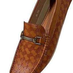 AceWalk Men's Slip-On Loafers – Embossed Bit Loafer for Business, Formal & Casual Wear | Stylish Textured Design, Lightweight Comfort, Premium Look Shoes for Men|-picture-22