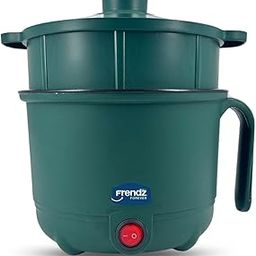Frendz Forever Multipurpose Electric Kettle with Steamer | 1.2L Inner Pot, Double Layered Body | Multi Cooker for Egg, Dal, Soup, Noodles, Rice,Vegetable Boiling 600W, 1-Year Warranty (Green)-21