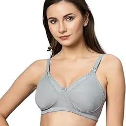 tummy Breastfeeding Nursing Bra – Soft Cotton Maternity Bra, Wireless Front Opening Postpartum Feeding Bra, Comfortable Plus Size Bra for Mothers-picture-1
