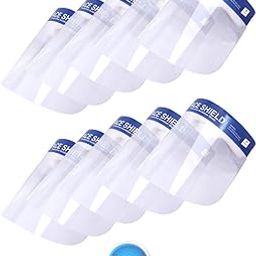 Reusable Safety Face Shield, Anti-fog Full Face Shield, Universal Face Protective Visor for Eye Head Protection, 175 Micron, Pack of 10-picture-29