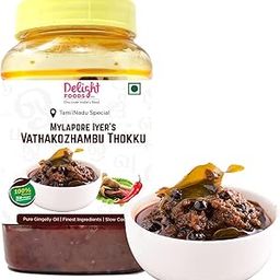 Delight Foods Mylapore Iyer's Vathakozhambu Thokku 800g - Rice Mix | Homemade Recipe made with gingelly/Sesame oil | Tamarind Paste/Vathal Kuzhambu Mix | Tamil Nadu Special-image-37