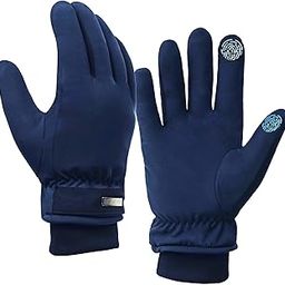 HIVER Womens Waterproof Gloves with Touchscreen Winter Gloves for Cold Weather Snow Minus Degrees for Trekking, Travelling (Small, Blue)-image-13