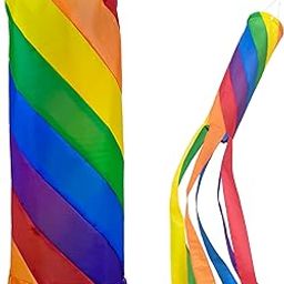 Spiral Rainbow 60 Inch Windsock by Madrona Brands | Durable Outdoor Hanging Decoration | Yard, Porch, Deck, Patio-image-36