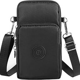 Nylon Crossbody Bags Wristlet Handbags for Womens & Girls - Shoulder Sling Bags with Adjustable Strap and Arms Purse, Cellphone Holder (Black)-image-94