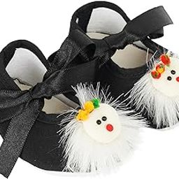 Infant New Baby Toddlers Boys and Girls Cotton Black Sandal Ribbon Booties With White Teddy Patch [RSM_80]-image-78