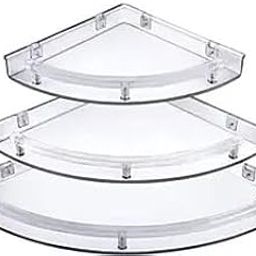 Bathroom Corner Plastic Shelf Shelves for Home Decor (Set of 3 Pcs, White)-image-80