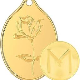 Malabar Gold and Diamonds 24k (999)1.15 grams | 24 kt Gold | Rose Coin cum pendant-image-12