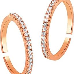 Gold Plated Rani Pink Cubic Zirconia Studded Fancy Adjustable Toe Ring Bichiya Fashion Jewellery-image-49