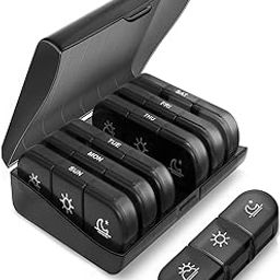 PregaPath's 7 Days Pill Organizer Box | Weekly Medicine Storage Case | BPA-Free Daily Pill Separator | Compact, Lightweight & Travel-Friendly Pill Holder for Home & Travel (Black, 3 Times x 7 Days)-image-26